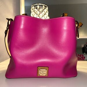 Dooney & Bourke Magenta Smooth Leather Brenna Shoulder Bag